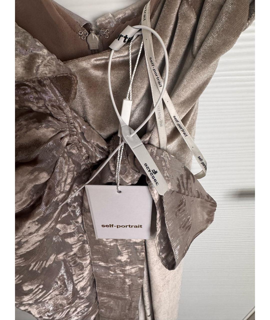 SELF-PORTRAIT Серое полиэстеровое коктейльное платье, фото 6