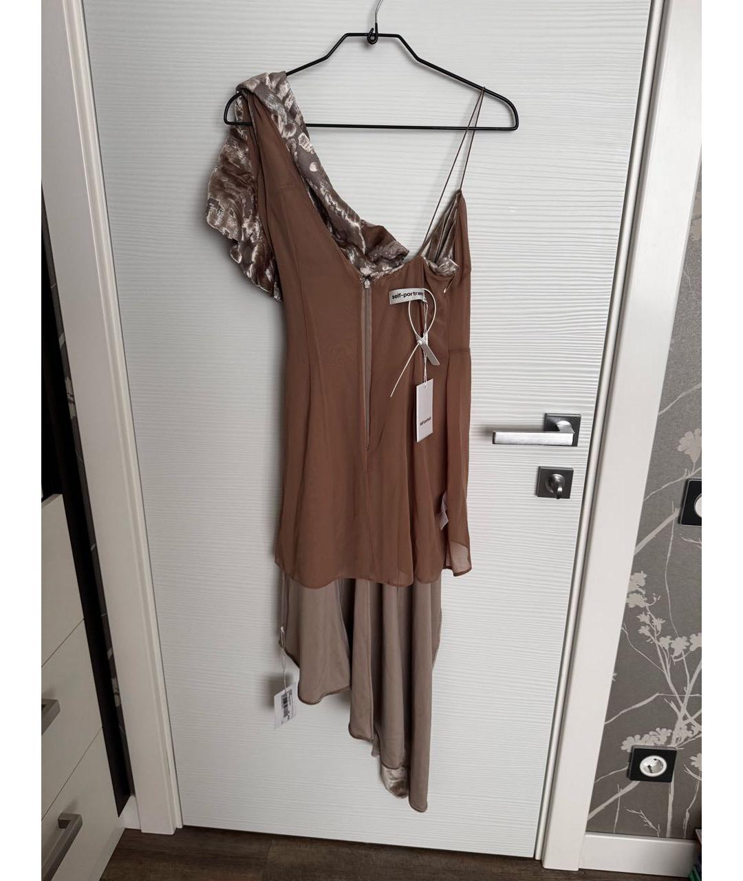 SELF-PORTRAIT Серое полиэстеровое коктейльное платье, фото 7