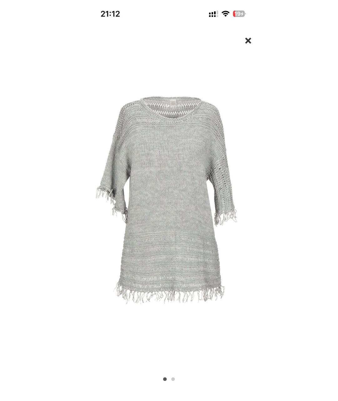 ELEVENTY Серый хлопковый джемпер / свитер, фото 5