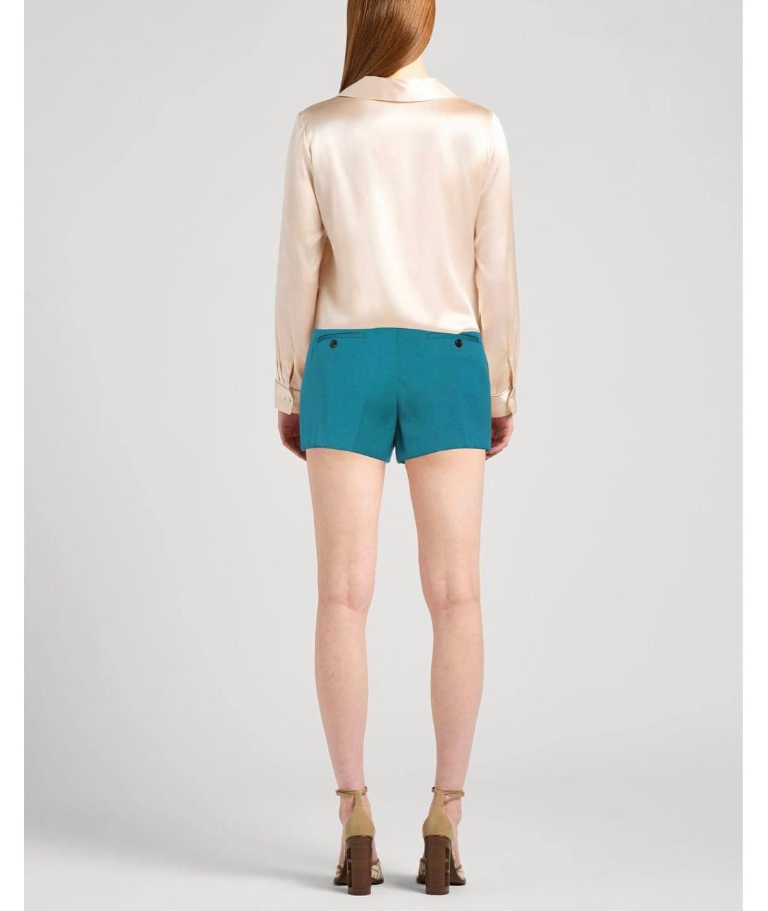 LANVIN Бирюзовые шерстяные шорты, фото 6