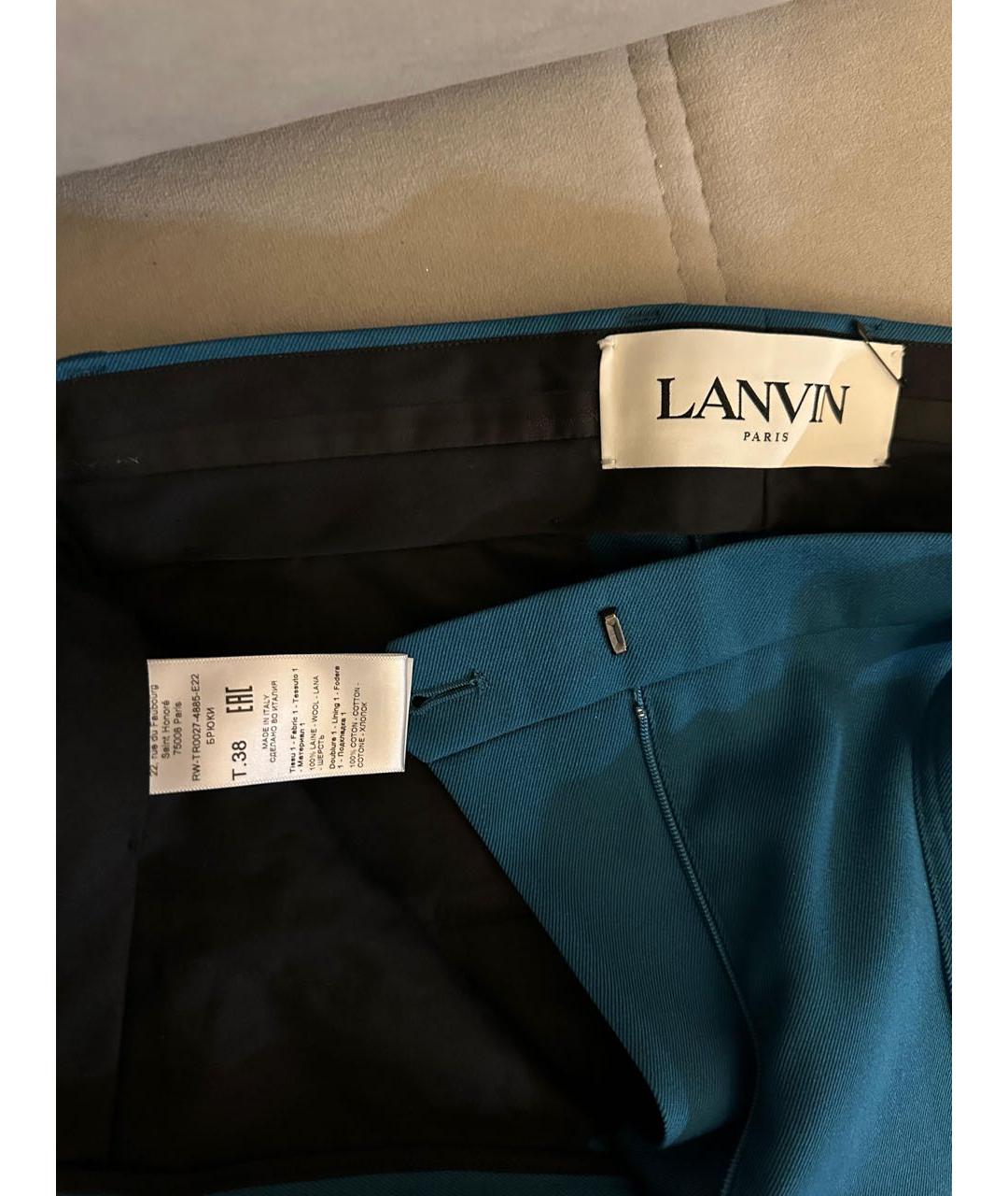 LANVIN Бирюзовые шерстяные шорты, фото 7