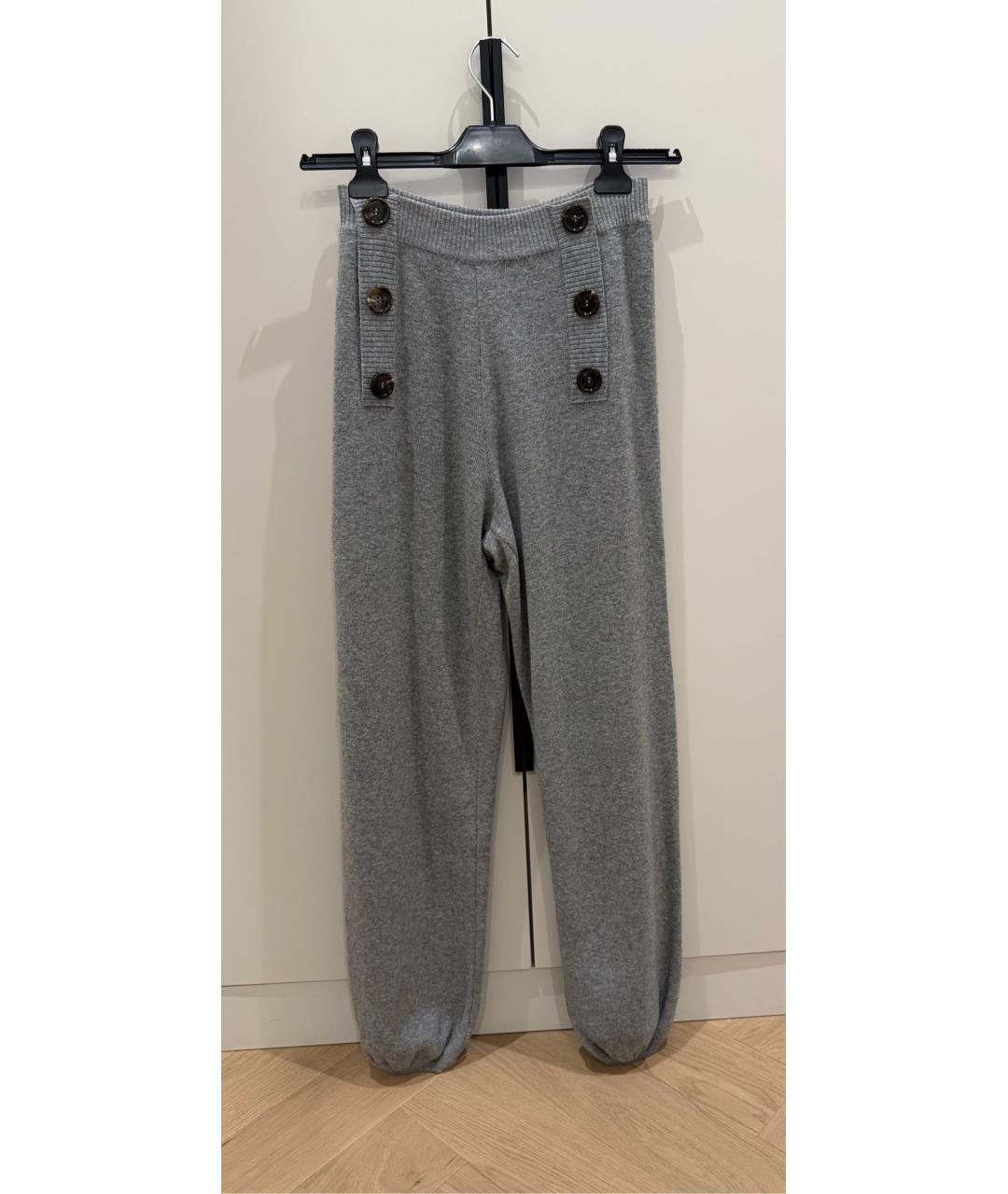 CHLOE Серые шерстяные брюки широкие, фото 8