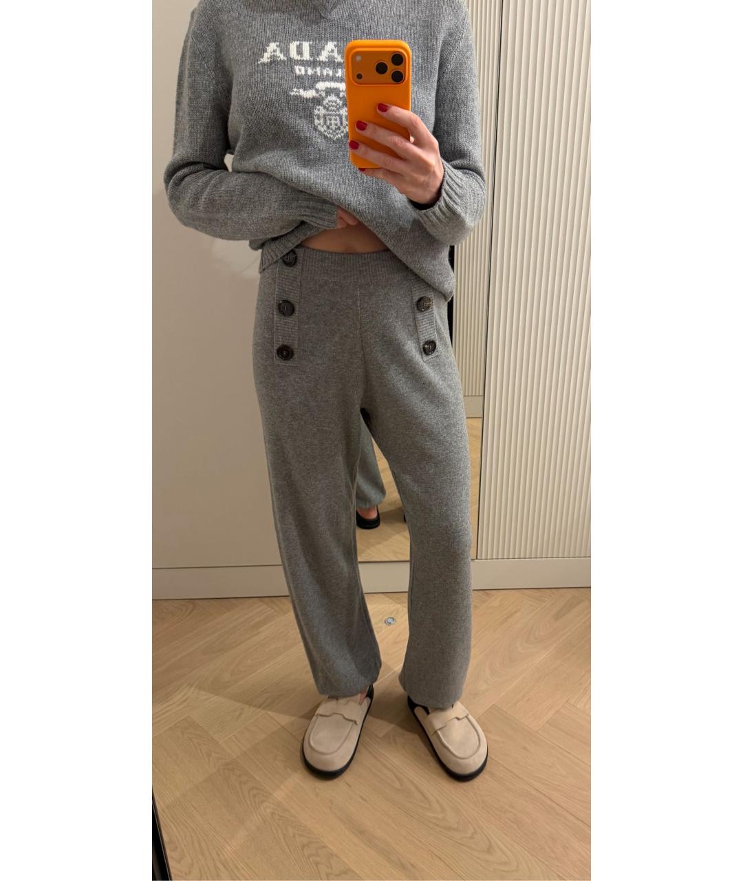 CHLOE Серые шерстяные брюки широкие, фото 5