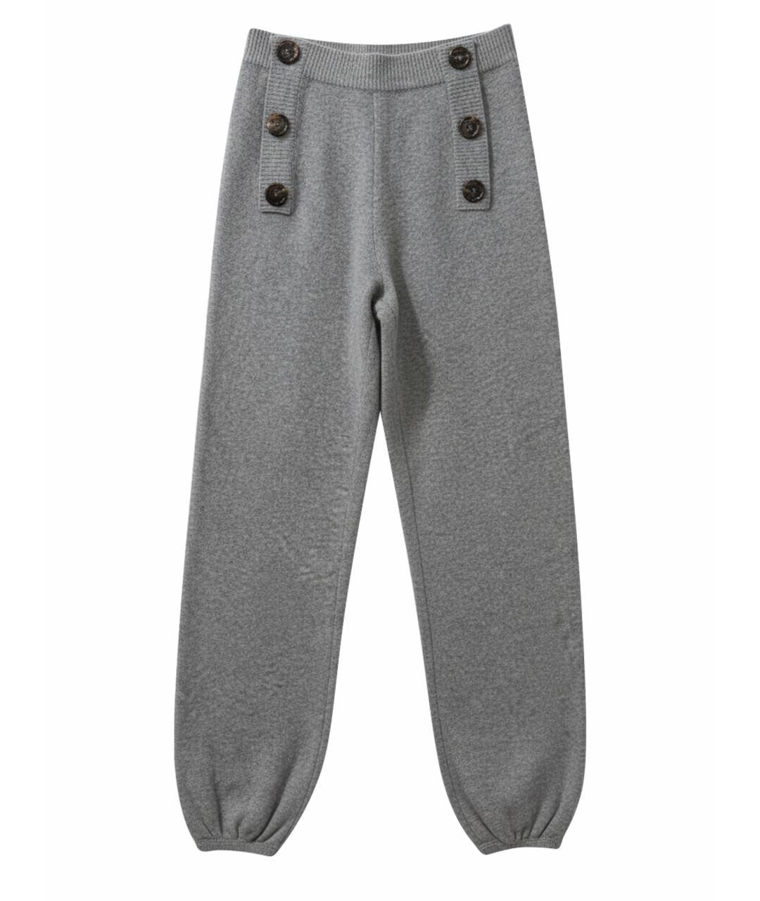 CHLOE Серые шерстяные брюки широкие, фото 1