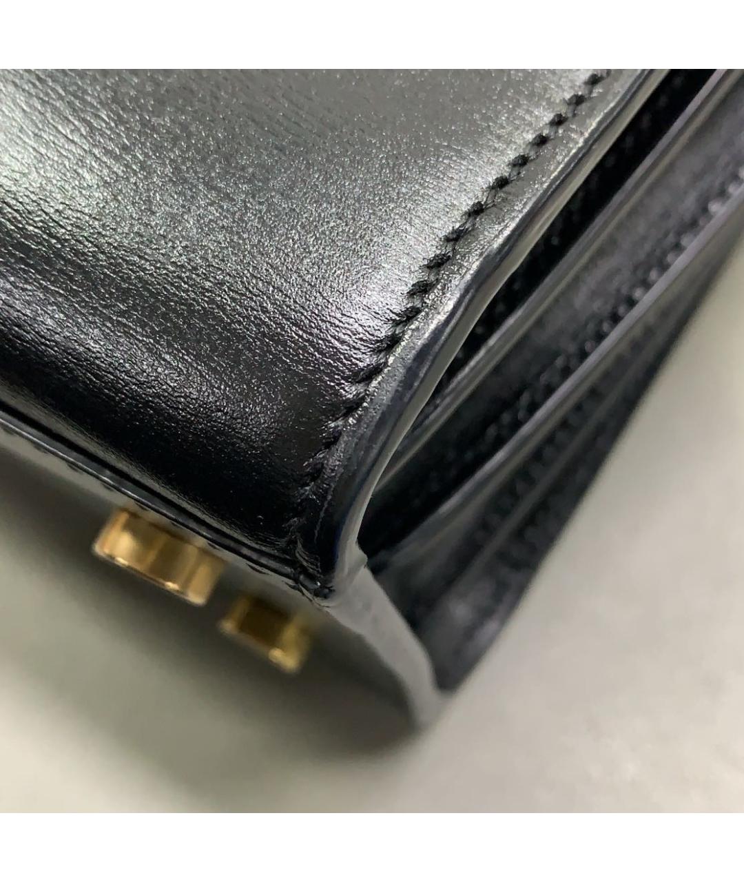 SAINT LAURENT Черная кожаная сумка с короткими ручками, фото 3
