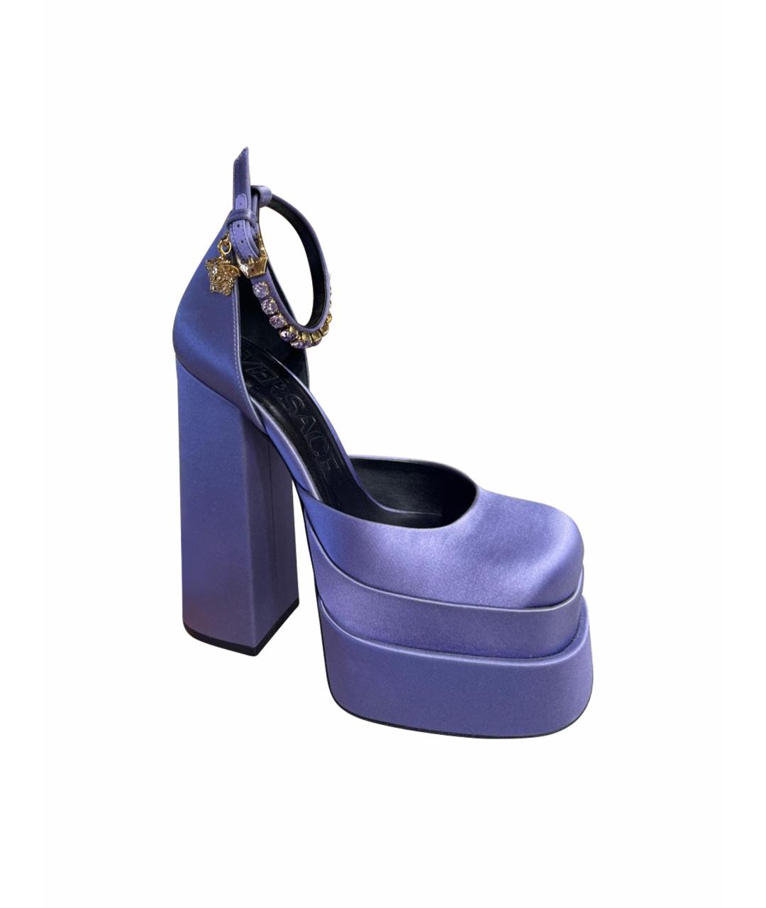 VERSACE Фиолетовые текстильные туфли, фото 1