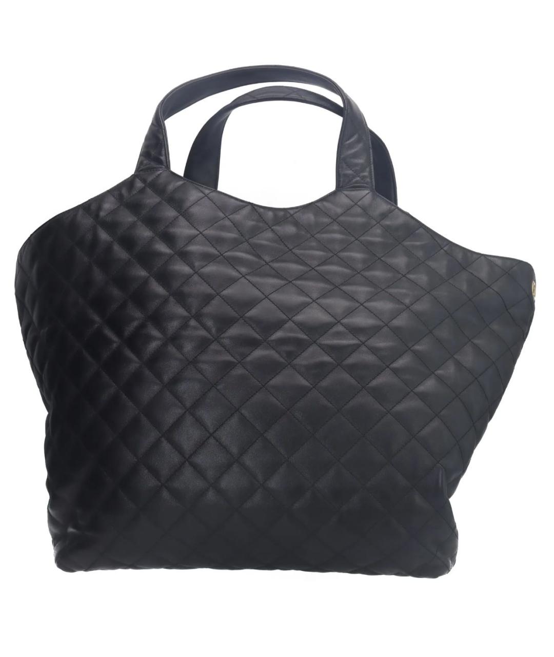 SAINT LAURENT Черная кожаная сумка с короткими ручками, фото 3