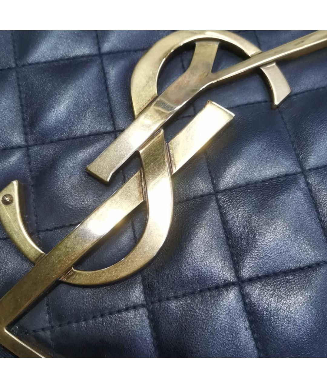 SAINT LAURENT Черная кожаная сумка с короткими ручками, фото 5