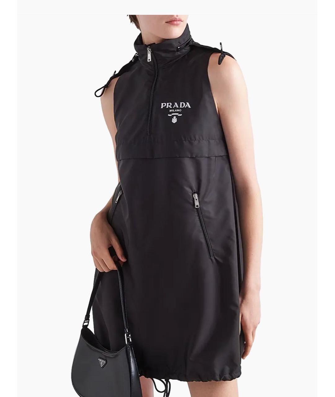 PRADA Черное синтетическое повседневное платье, фото 7