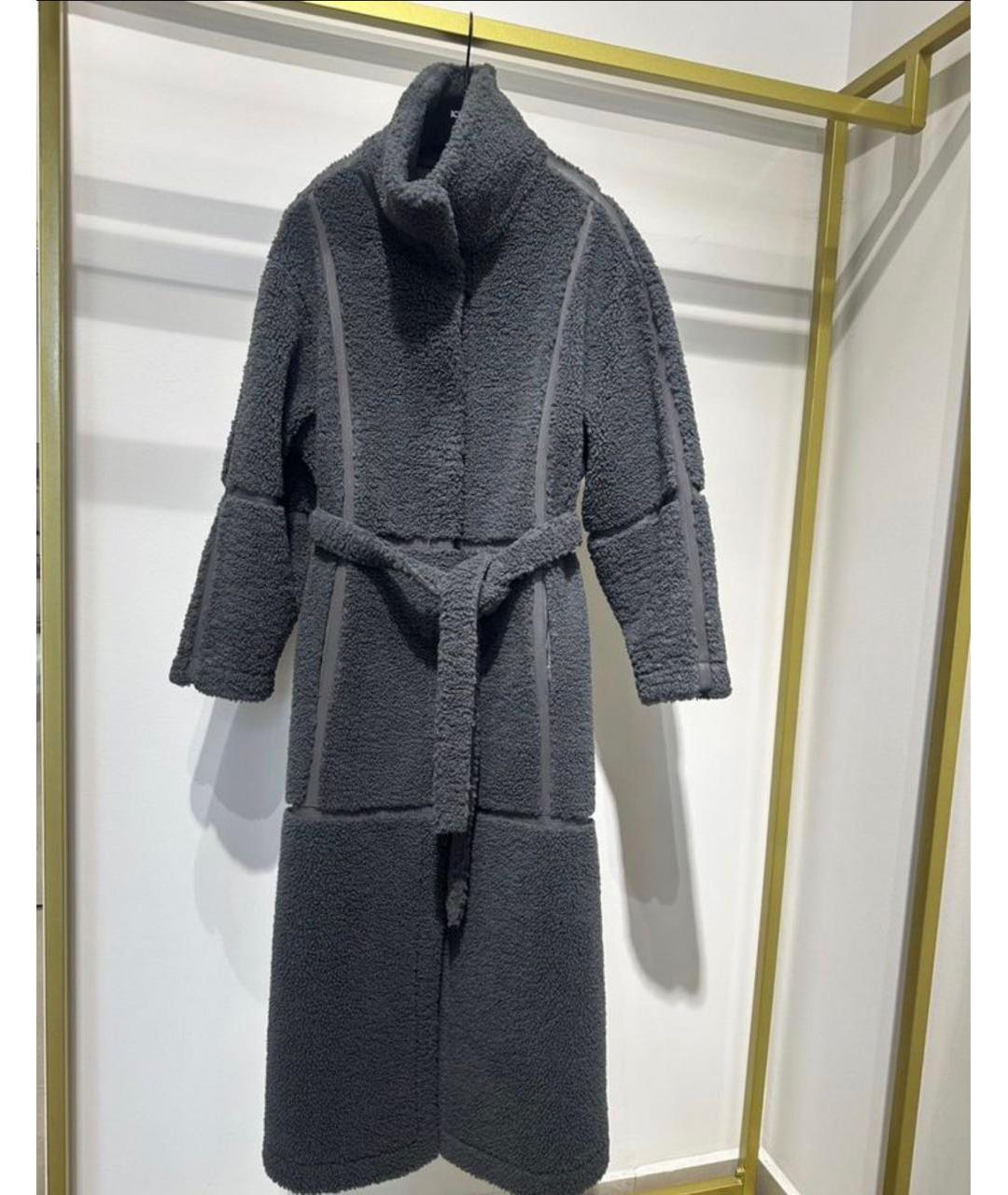 ICEBERG Антрацитовая полиэстеровая дубленка, фото 3