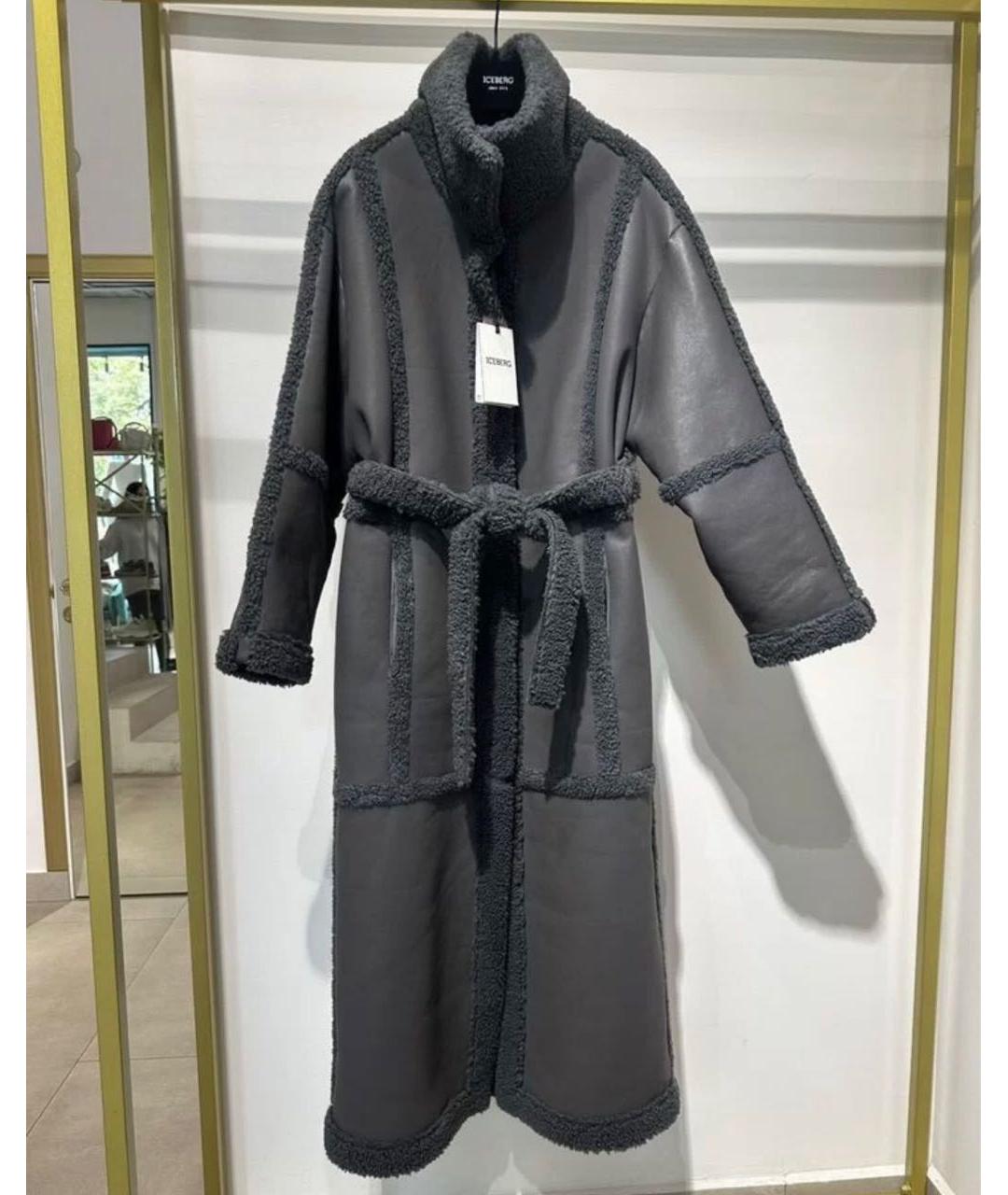 ICEBERG Антрацитовая полиэстеровая дубленка, фото 9