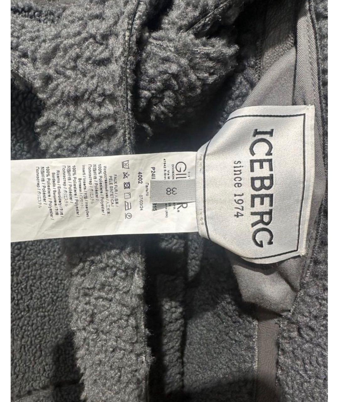 ICEBERG Антрацитовая полиэстеровая дубленка, фото 8