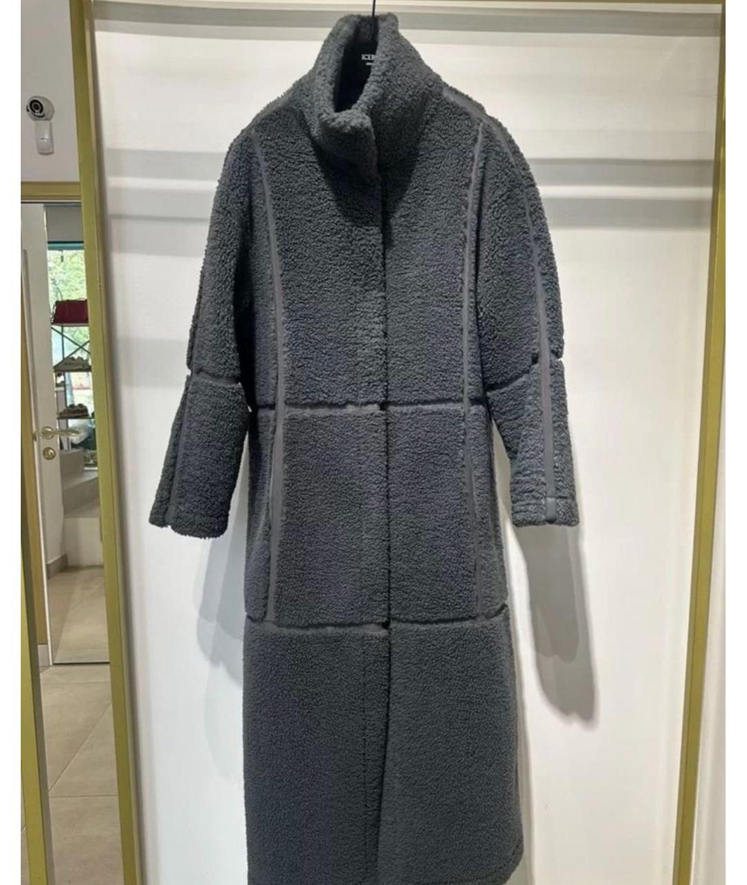 ICEBERG Антрацитовая полиэстеровая дубленка, фото 5