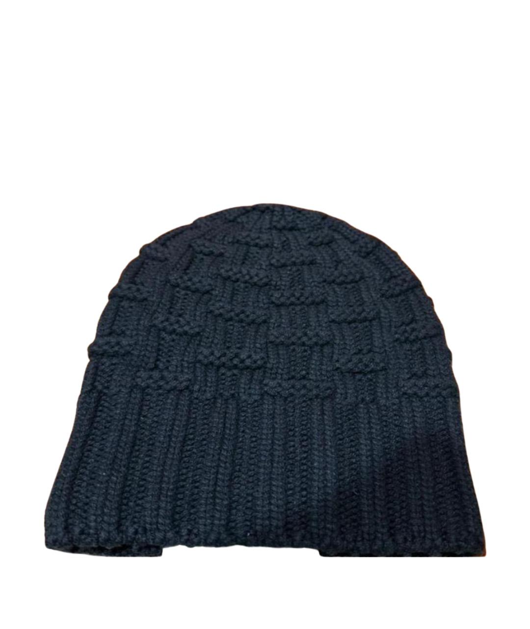 HERMES Темно-синяя кашемировая шапка, фото 1
