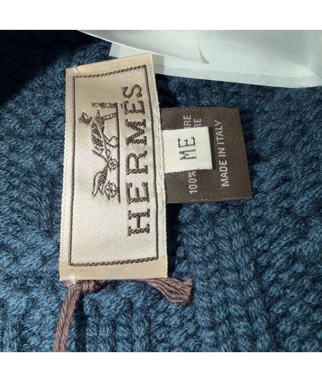 HERMES Темно-синяя кашемировая шапка, фото 3