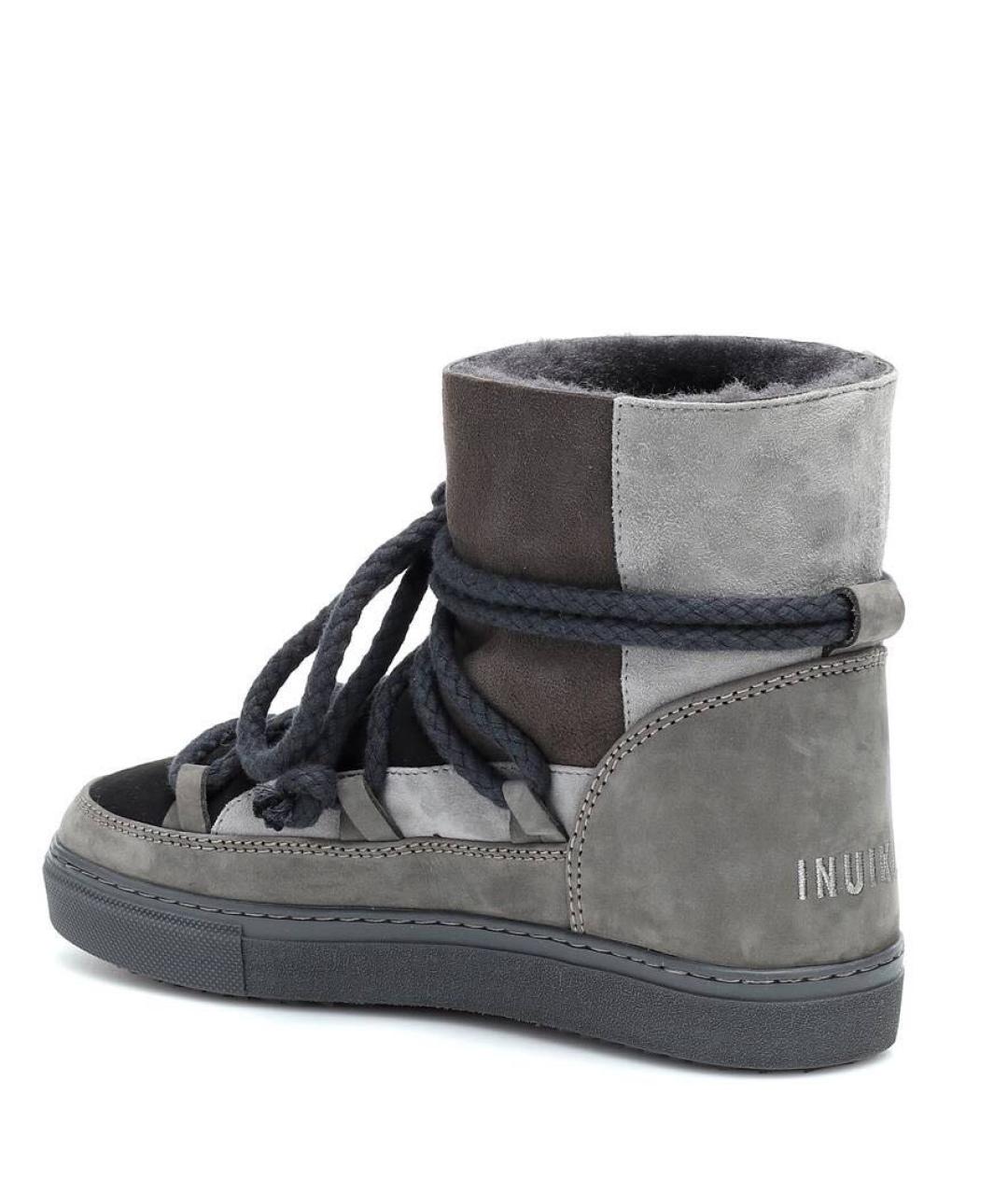 INUIKII Антрацитовые замшевые сапоги, фото 3