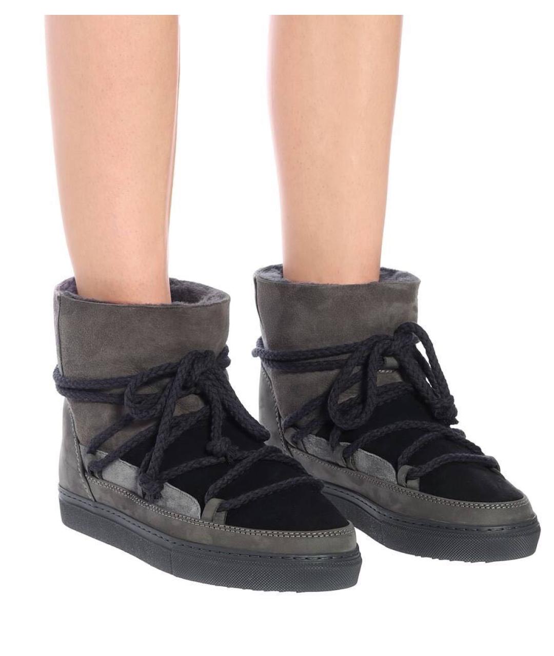 INUIKII Антрацитовые замшевые сапоги, фото 4