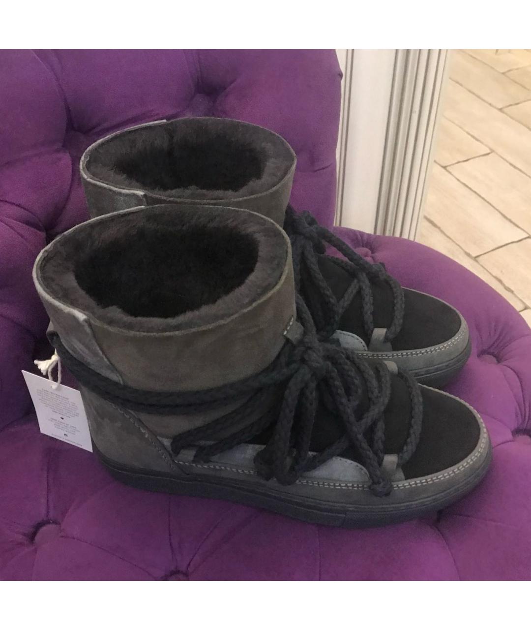 INUIKII Антрацитовые замшевые сапоги, фото 6