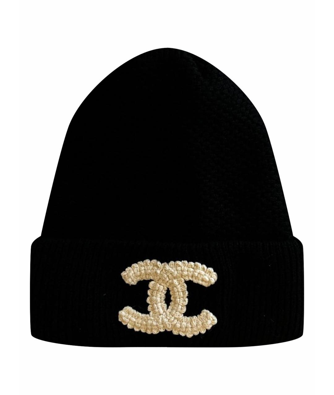 CHANEL Черная кашемировая шапка, фото 4