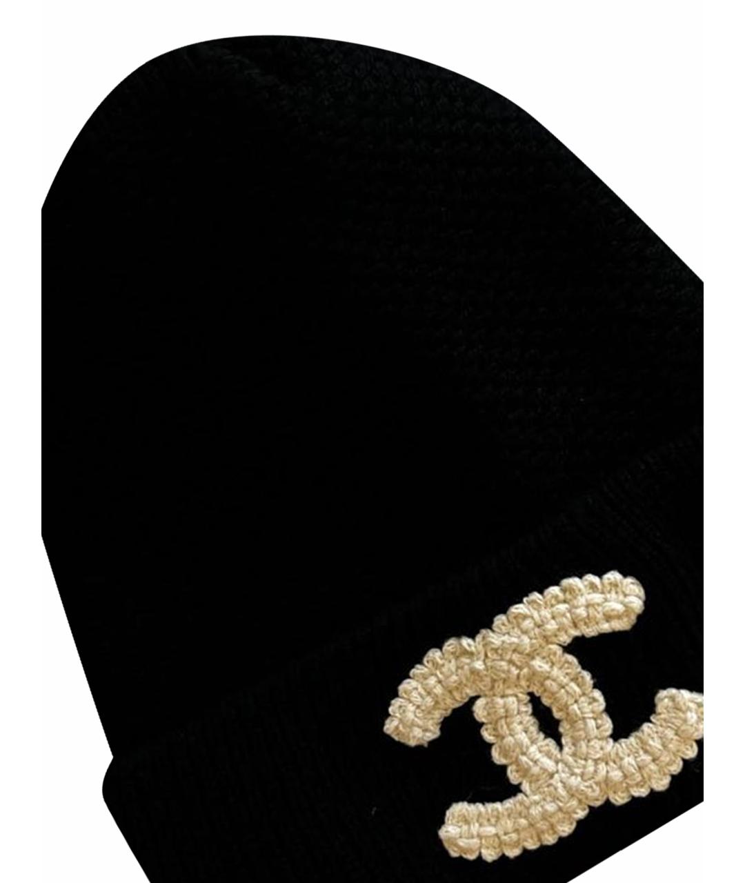 CHANEL Черная кашемировая шапка, фото 5