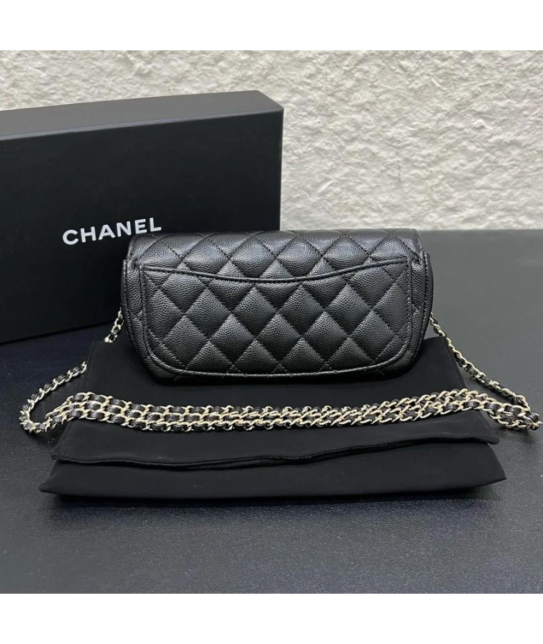 CHANEL Черная кожаная сумка через плечо, фото 2