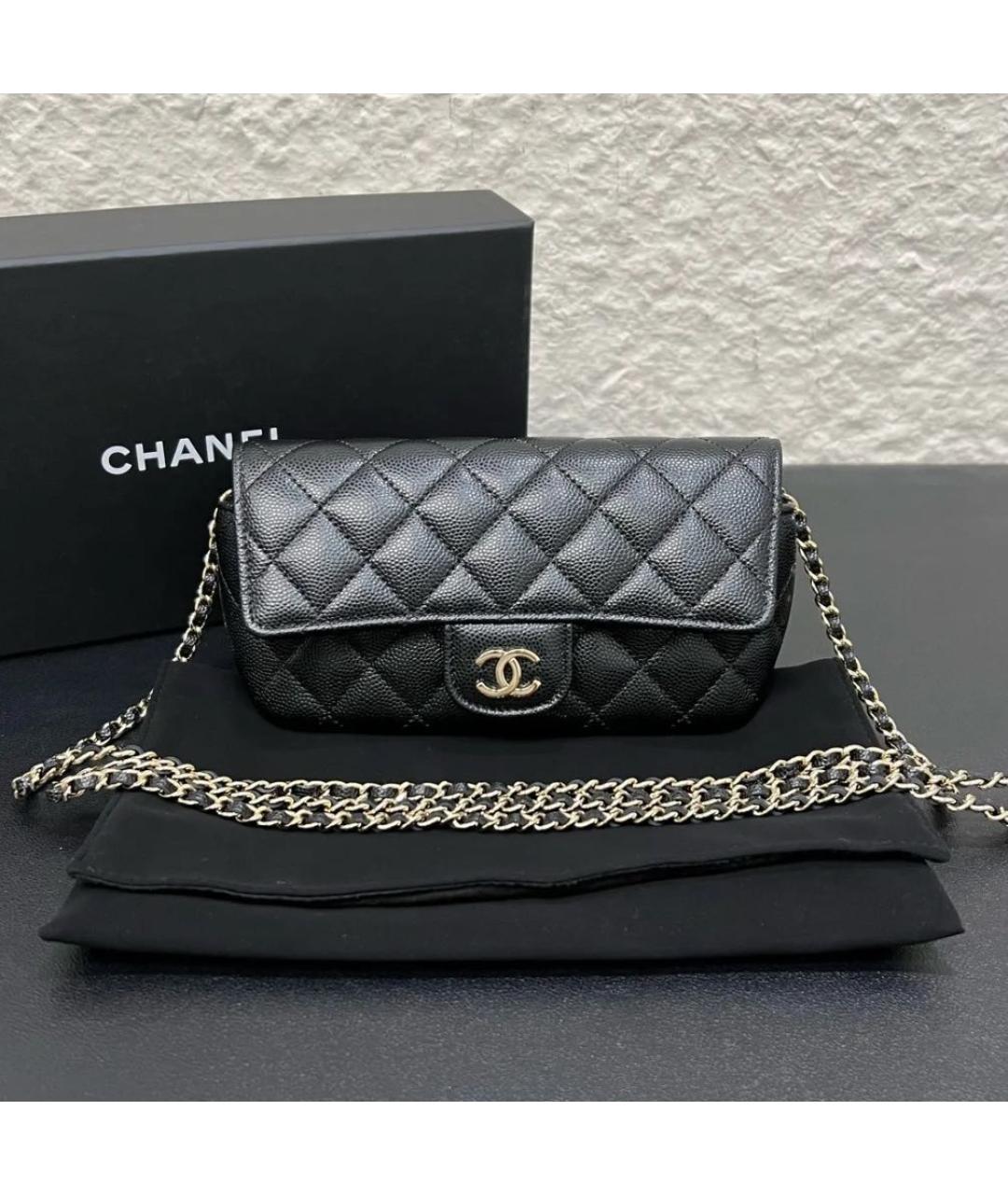 CHANEL Черная кожаная сумка через плечо, фото 9