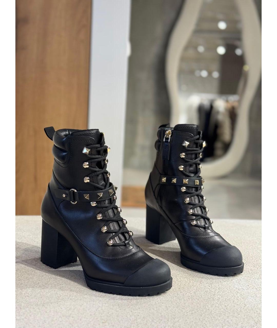 VALENTINO Черные кожаные ботильоны, фото 3