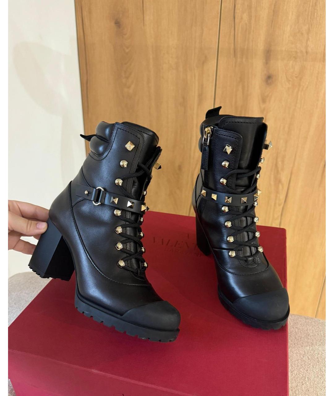 VALENTINO Черные кожаные ботильоны, фото 2