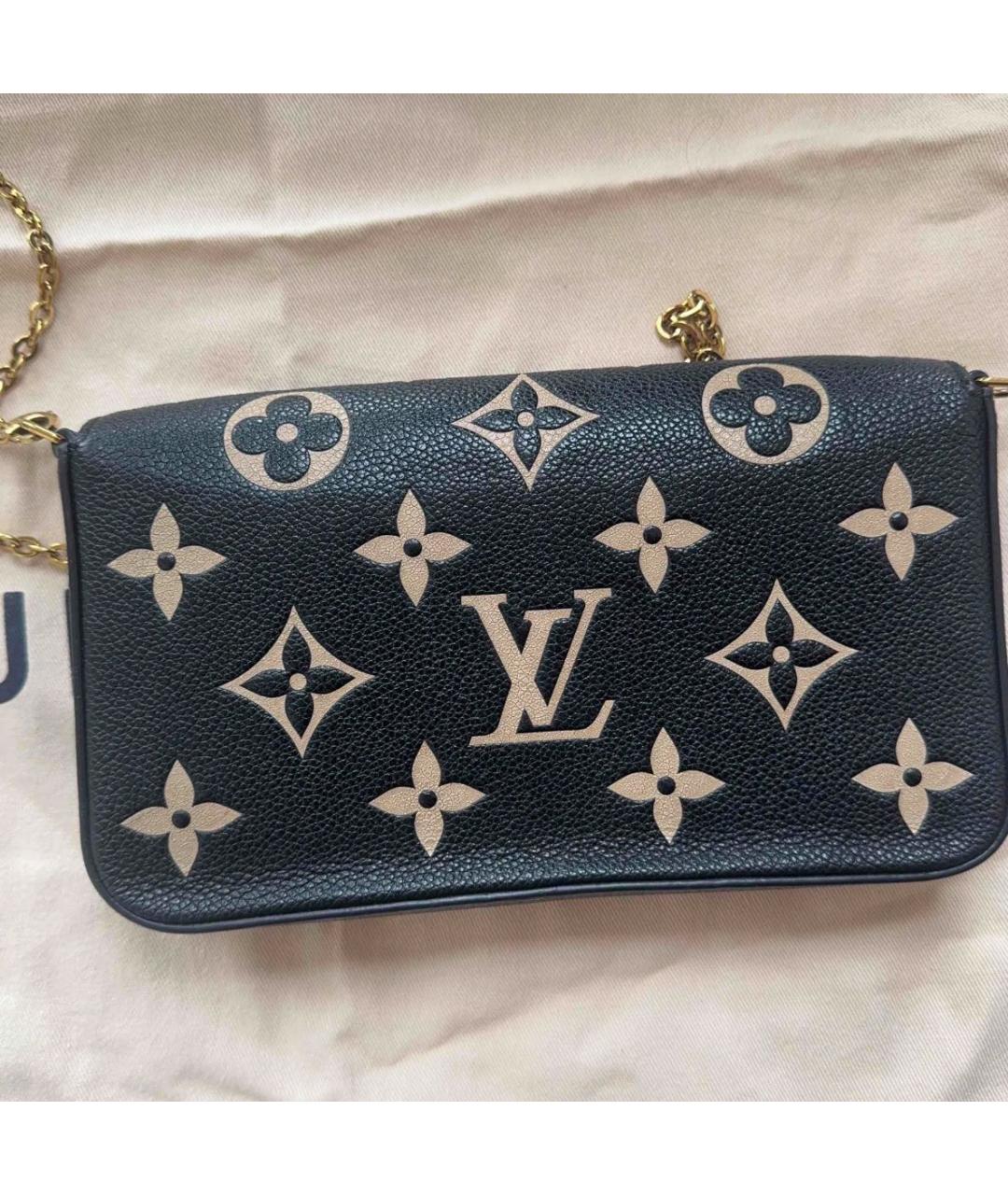 LOUIS VUITTON Черная кожаная сумка через плечо, фото 2