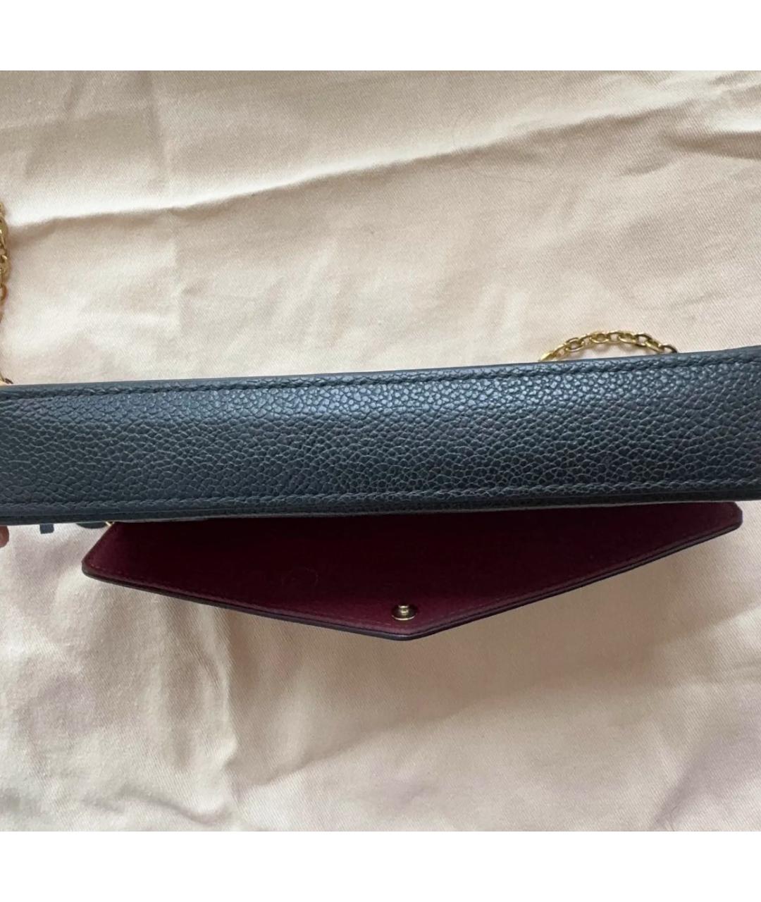 LOUIS VUITTON Черная кожаная сумка через плечо, фото 3