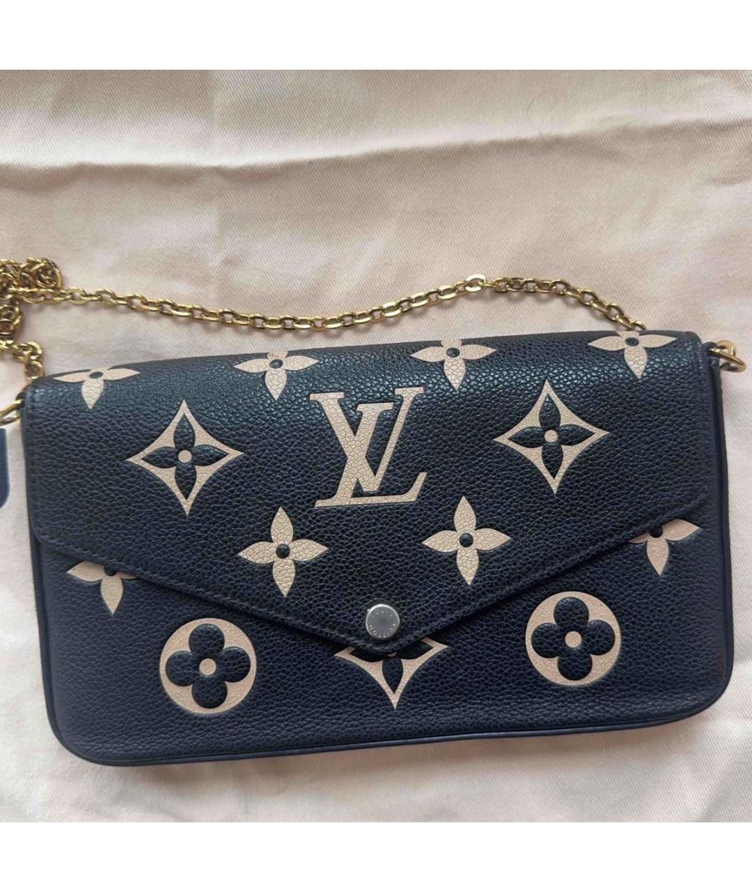 LOUIS VUITTON Черная кожаная сумка через плечо, фото 6