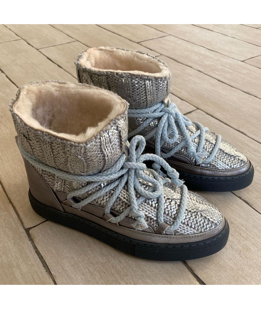 INUIKII Серебряные кожаные ботинки, фото 7