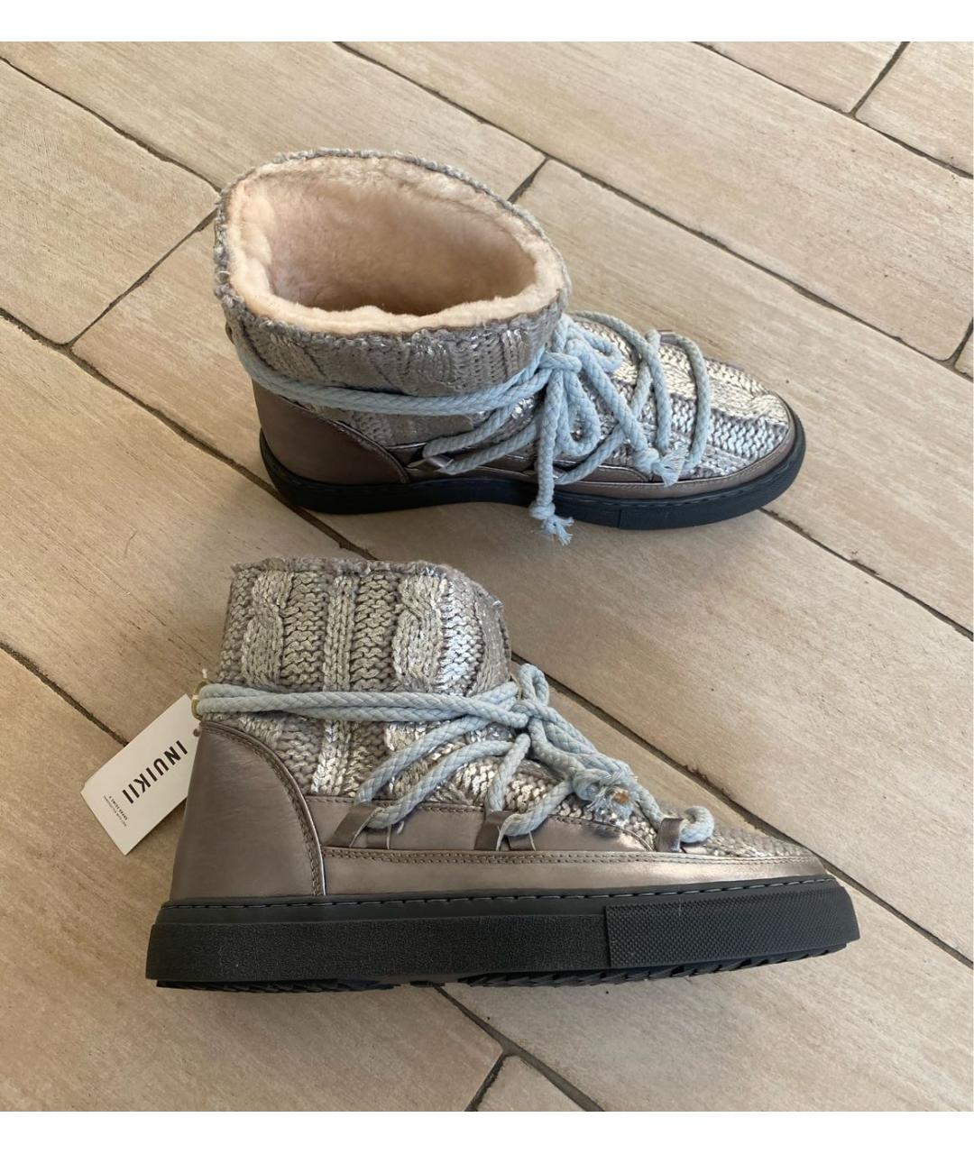 INUIKII Серебряные кожаные ботинки, фото 8