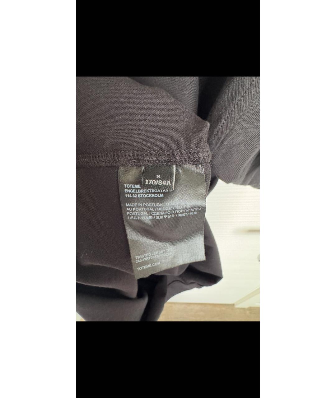TOTEME Черная хлопковая футболка, фото 4