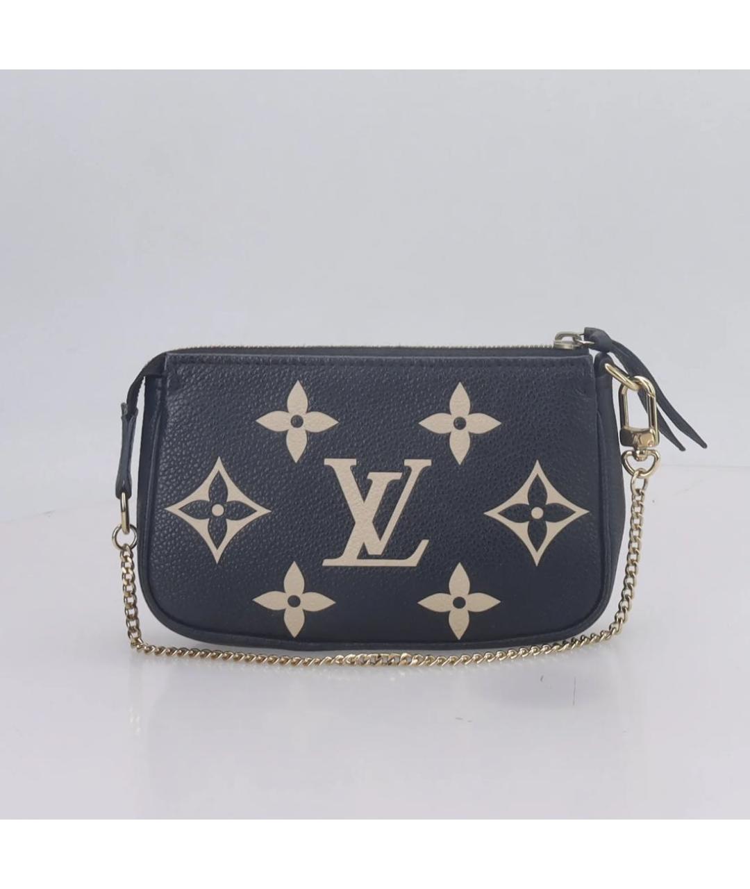 LOUIS VUITTON Черная кожаная сумка с короткими ручками, фото 3