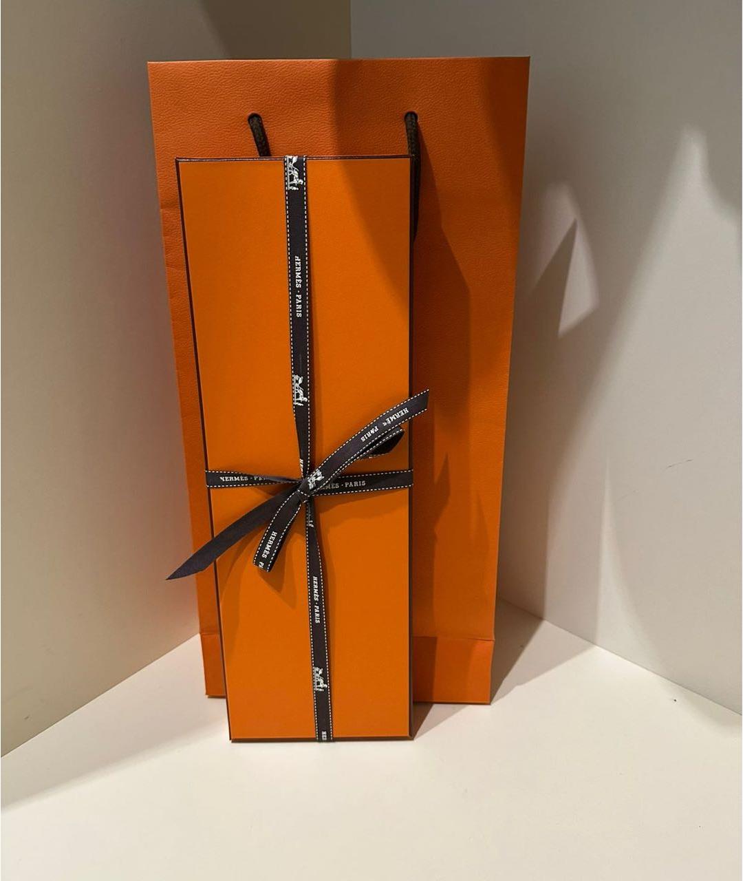 HERMES Коричневый шелковый галстук, фото 4