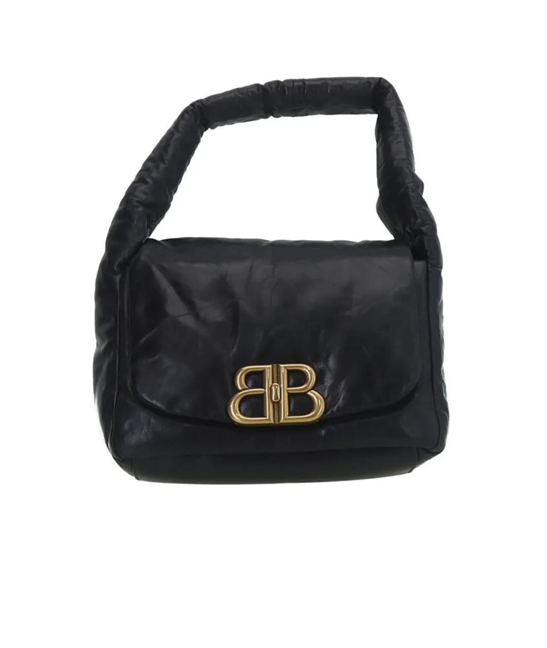 BALENCIAGA Черная кожаная сумка с короткими ручками, фото 1