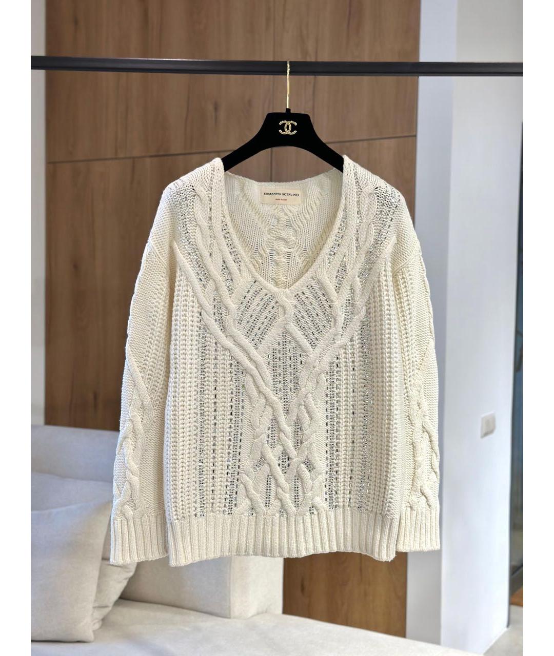 ERMANNO SCERVINO Бежевый шерстяной джемпер / свитер, фото 5