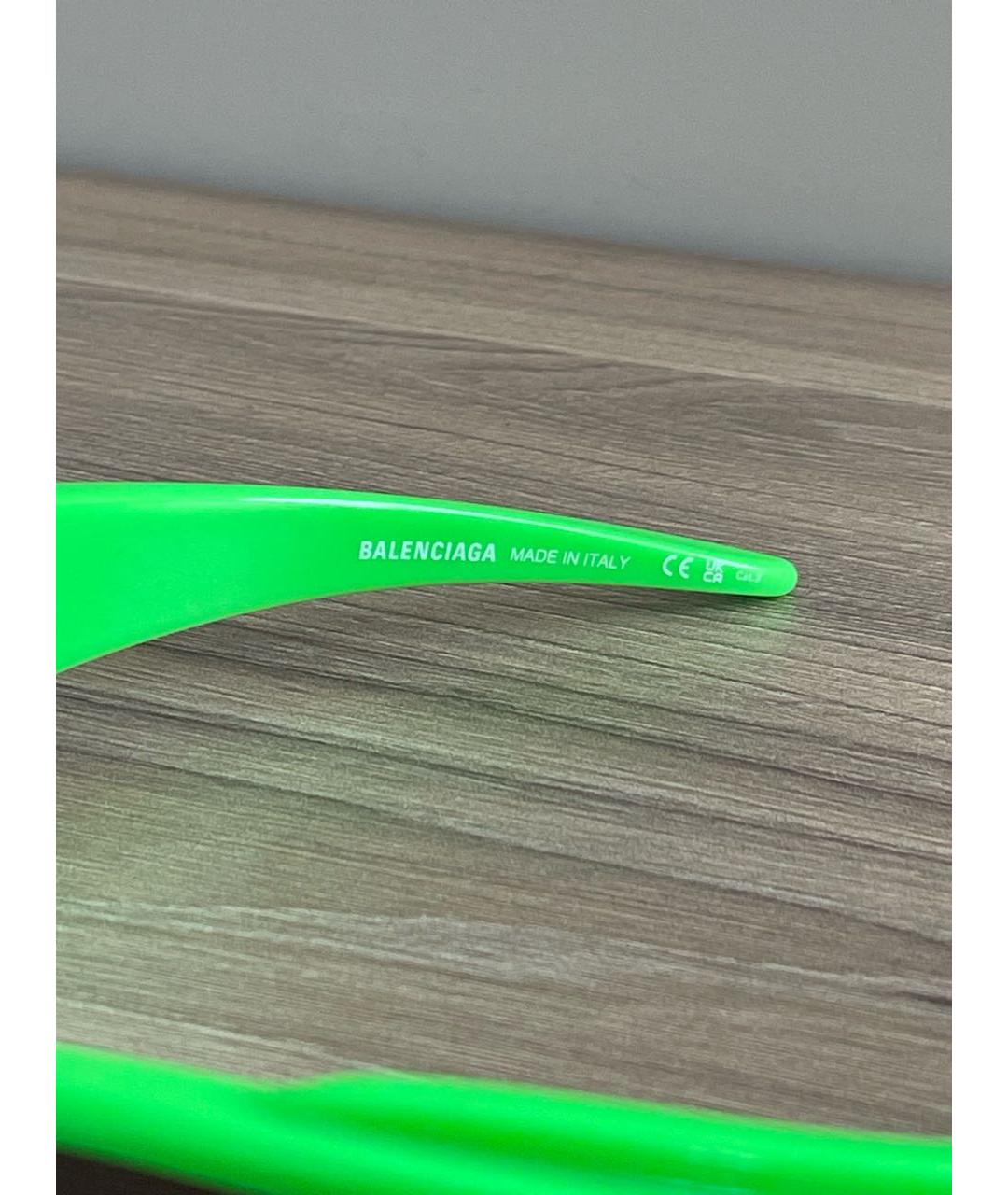 BALENCIAGA Зеленые пластиковые солнцезащитные очки, фото 5