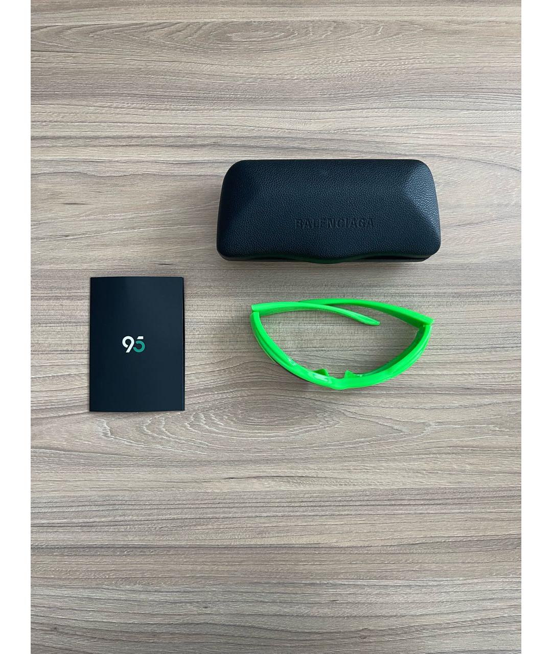 BALENCIAGA Зеленые пластиковые солнцезащитные очки, фото 3