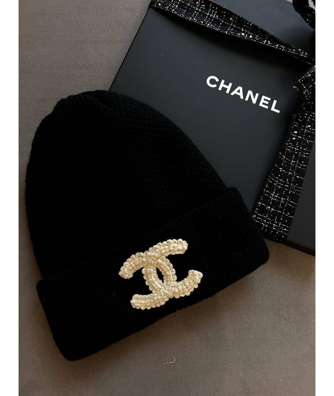 CHANEL Черная кашемировая шапка, фото 2