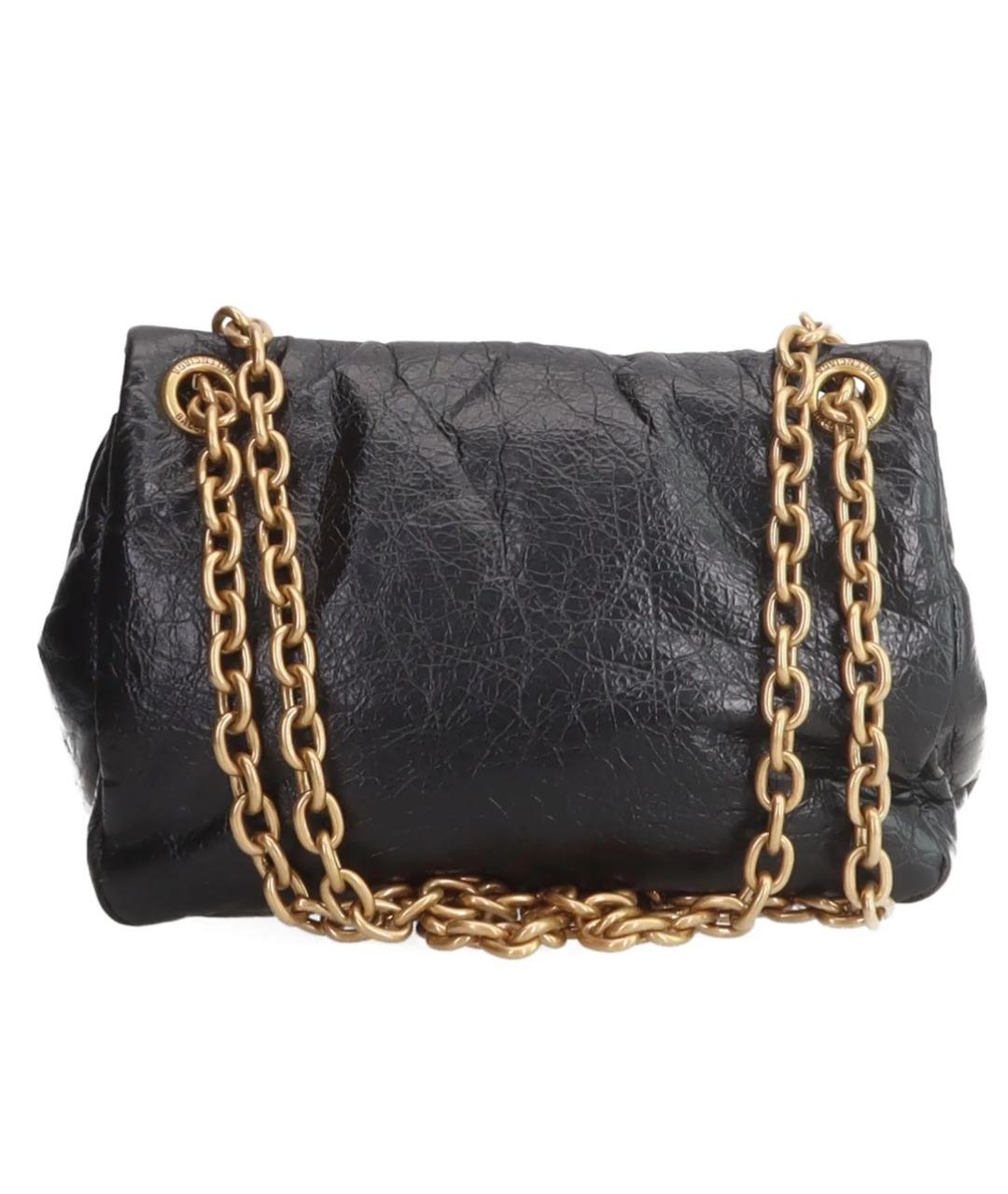 BALENCIAGA Черная кожаная сумка через плечо, фото 3