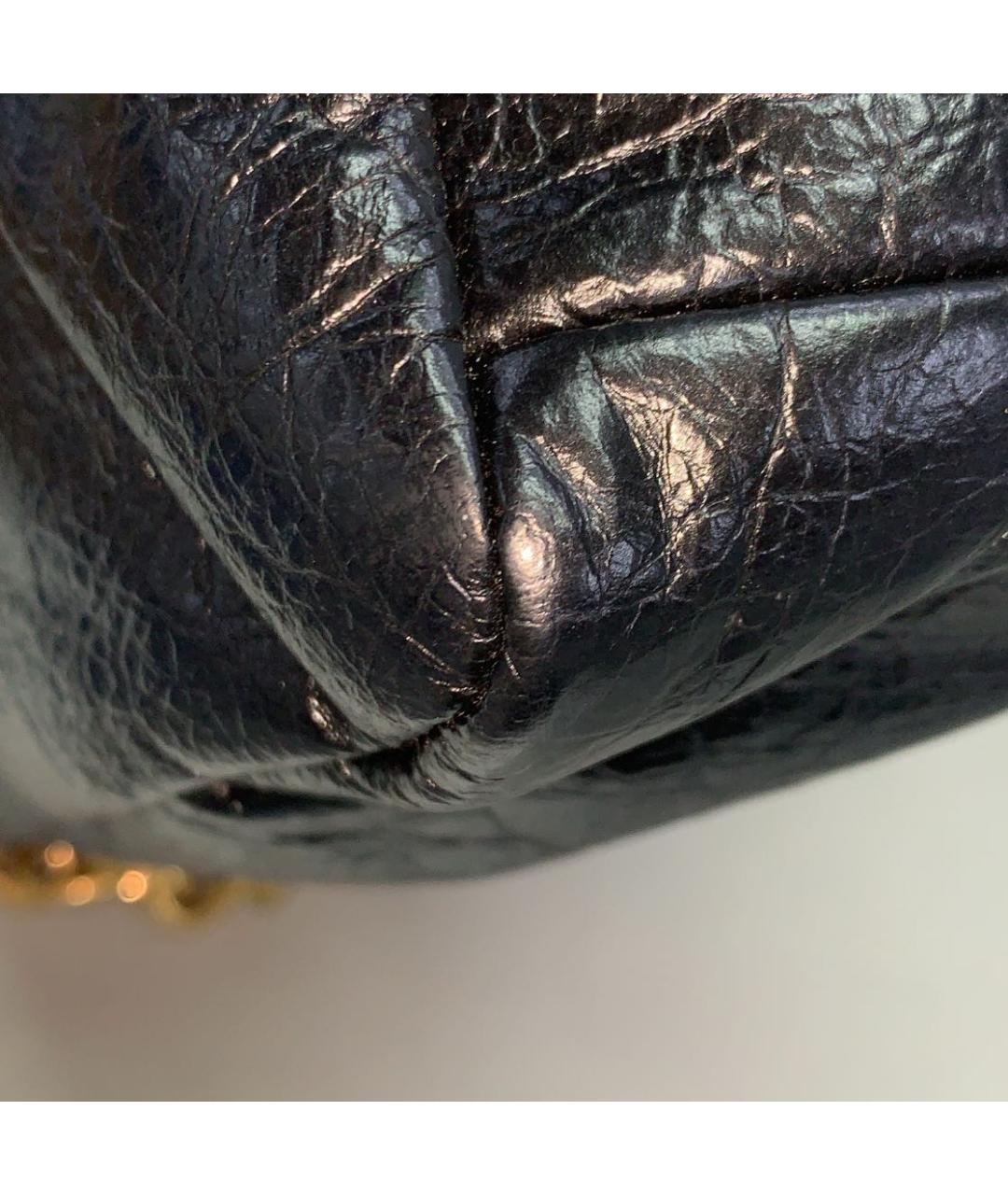 BALENCIAGA Черная кожаная сумка через плечо, фото 5