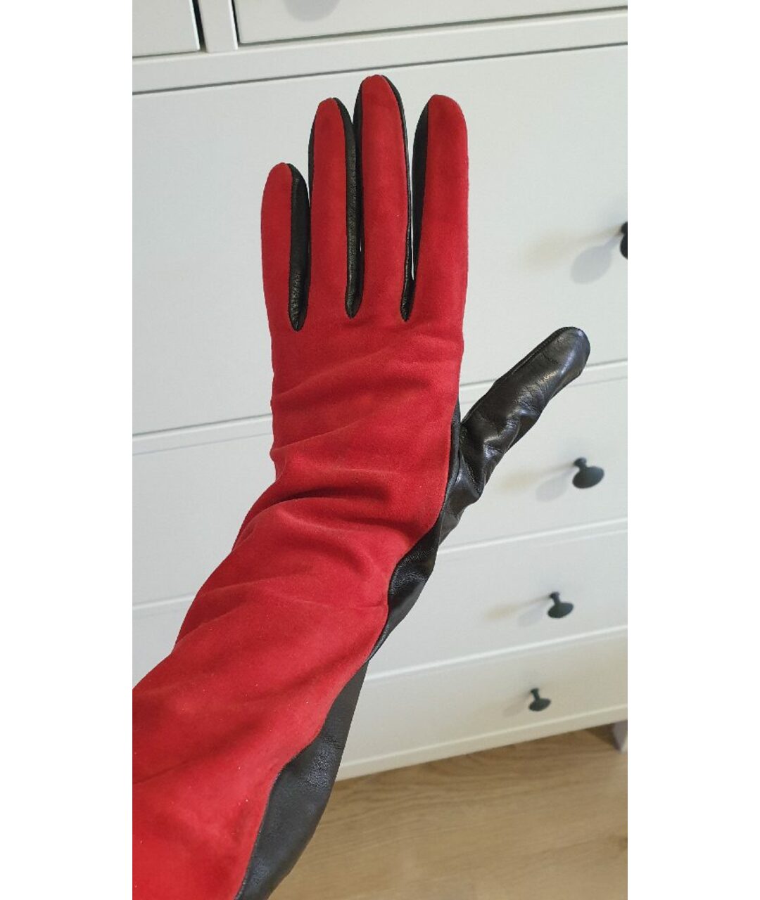 DIANE VON FURSTENBERG Красные кожаные перчатки, фото 4