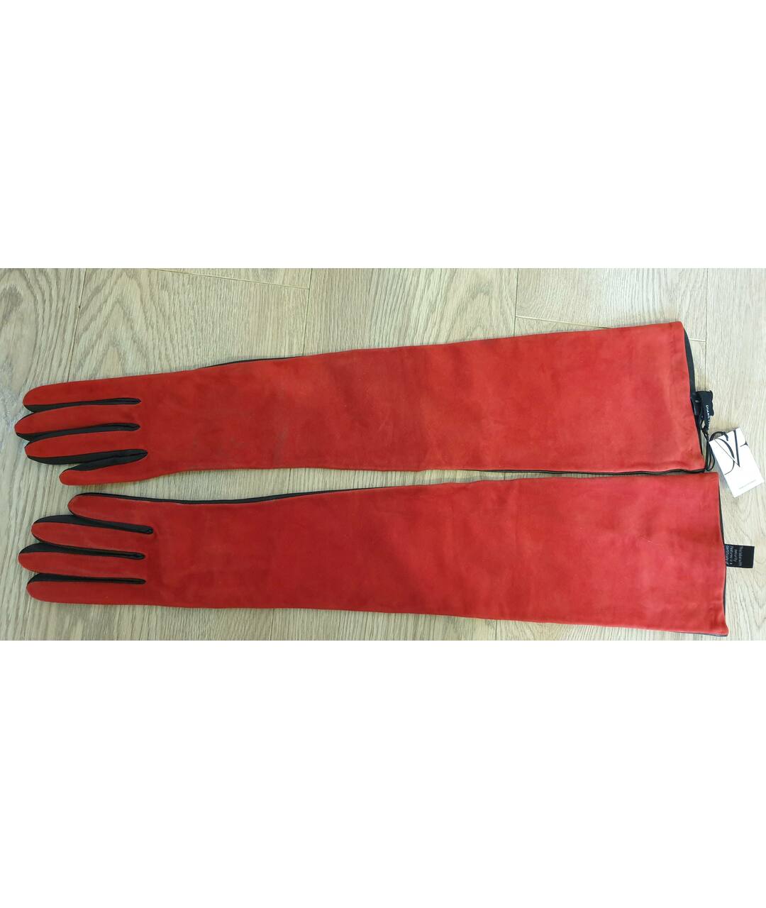 DIANE VON FURSTENBERG Красные кожаные перчатки, фото 6