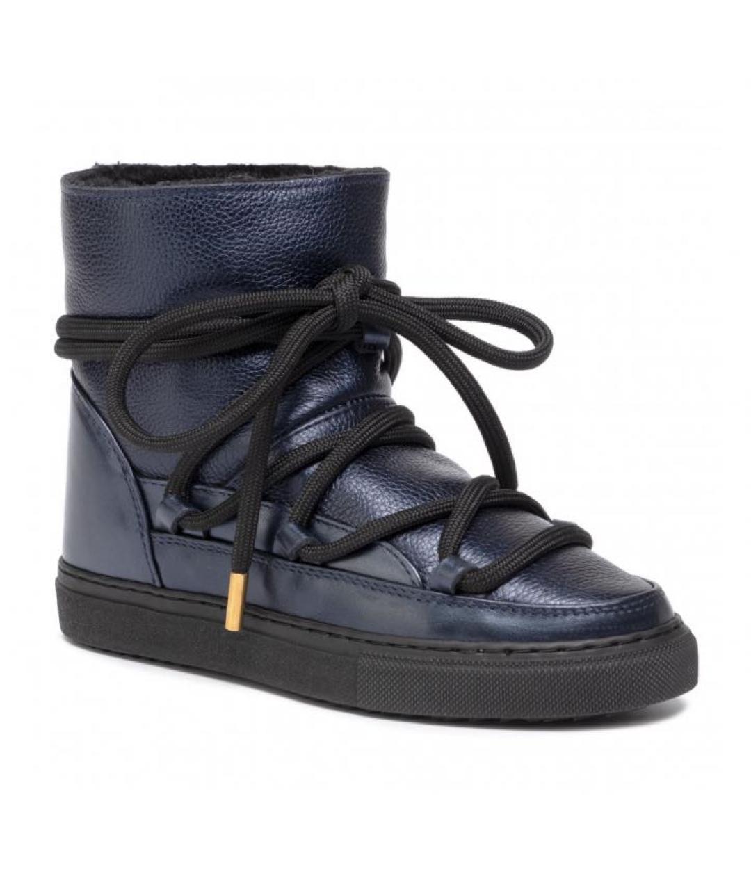 INUIKII Темно-синие кожаные сапоги, фото 1