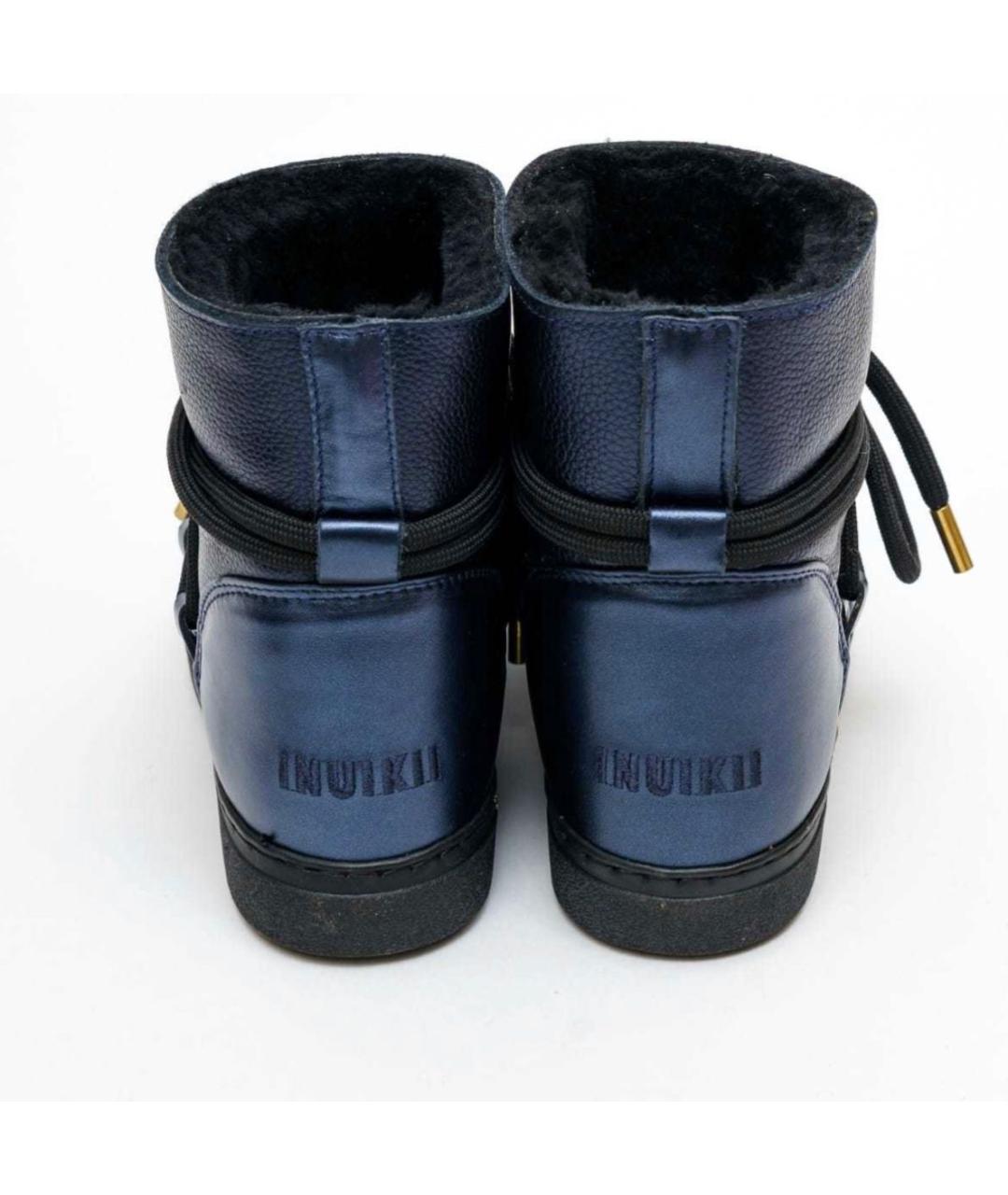 INUIKII Темно-синие кожаные сапоги, фото 3