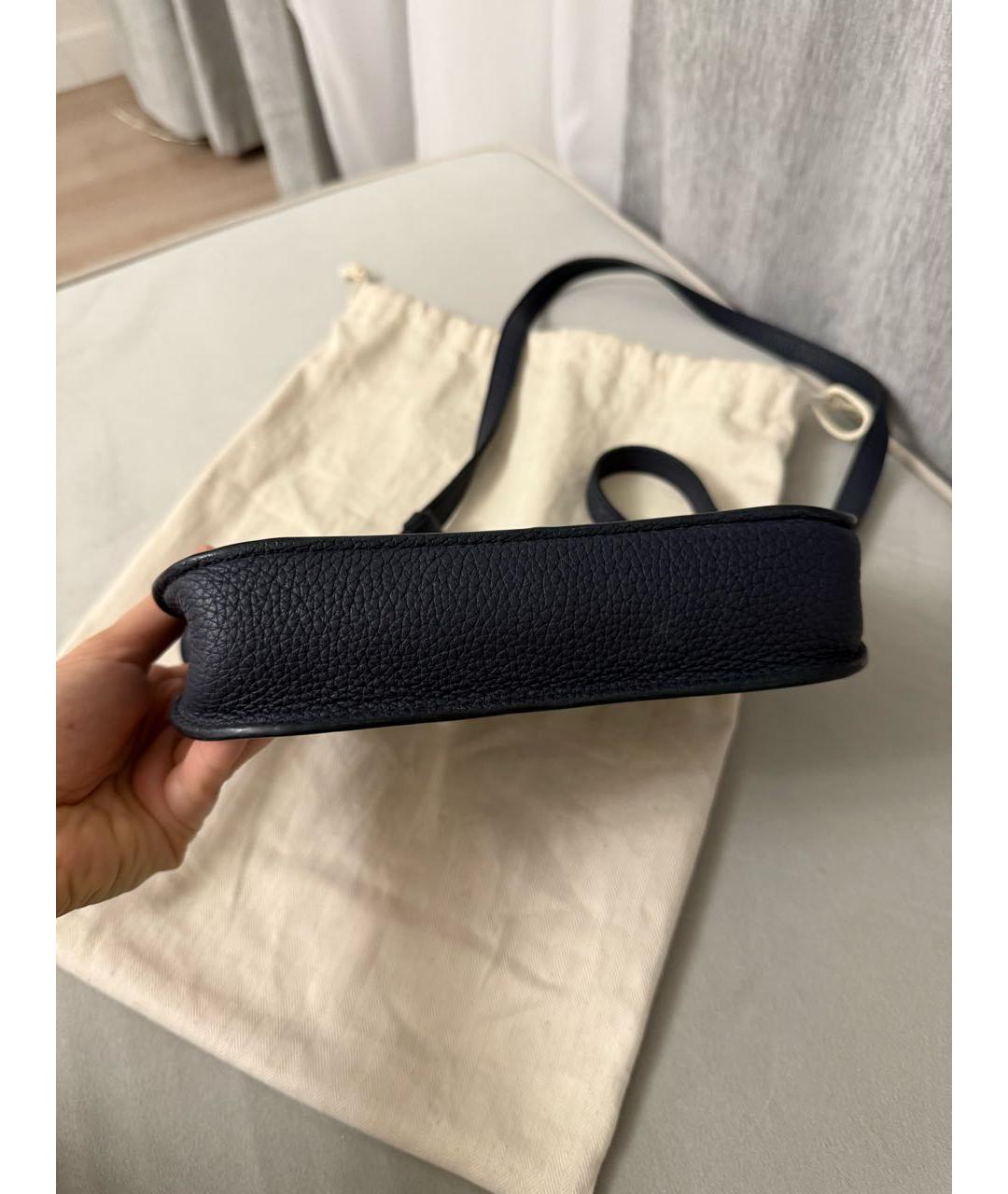 LORO PIANA Синяя кожаная сумка через плечо, фото 7