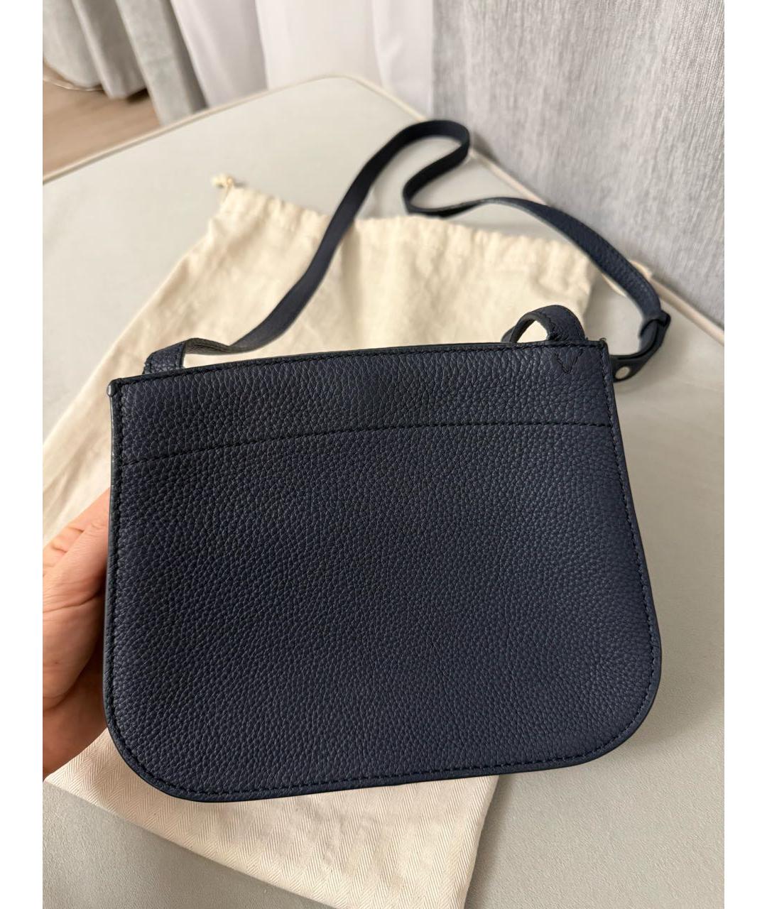 LORO PIANA Синяя кожаная сумка через плечо, фото 3