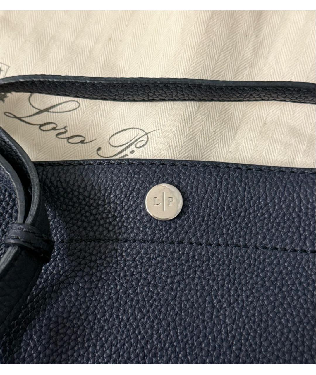 LORO PIANA Синяя кожаная сумка через плечо, фото 6
